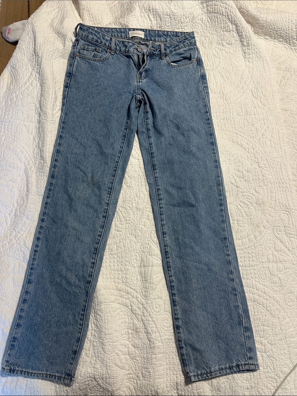 PacSun Women's Straight Leg Jeans - Light Blue Denim